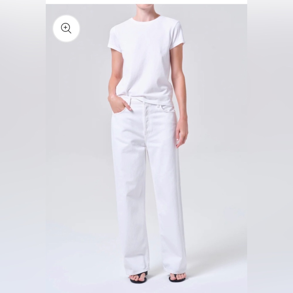 NWOT- AGOLDE LOW SLUNG BAGGY 30.5" IN MILKSHAKE WHITE, size 34